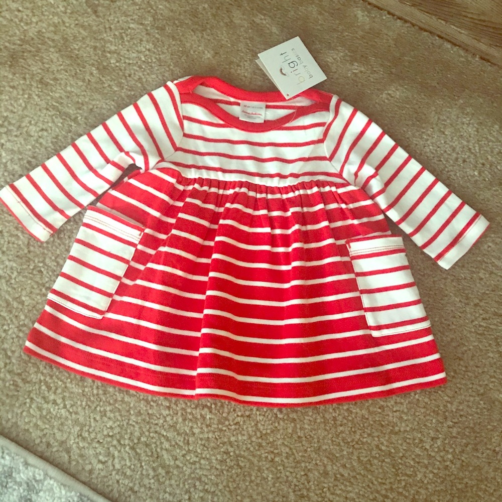 Hanna Andersson Red Stripe Basics Dress Baby Organic Cotton